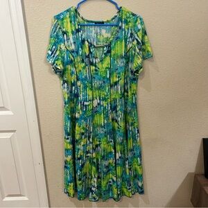 Sami & Jo Green and Blue Patterned Dress Petite XL